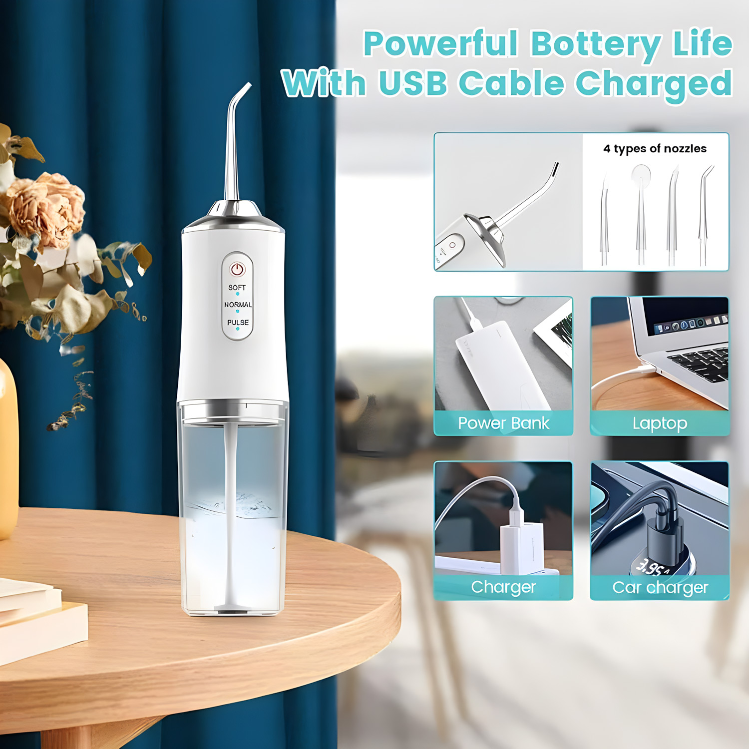 Portable Oral Irrigator USB Re - đánh giá và giá Oral Irrigator Flosser